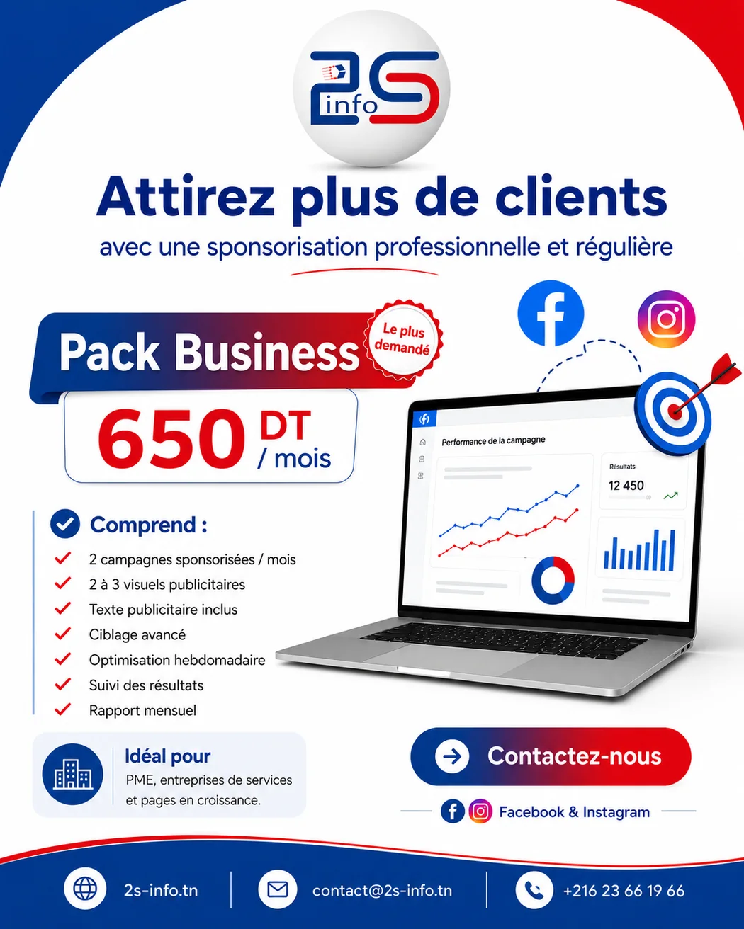 Présentation Sponsorisation Facebook et Instagram 2S-INFO