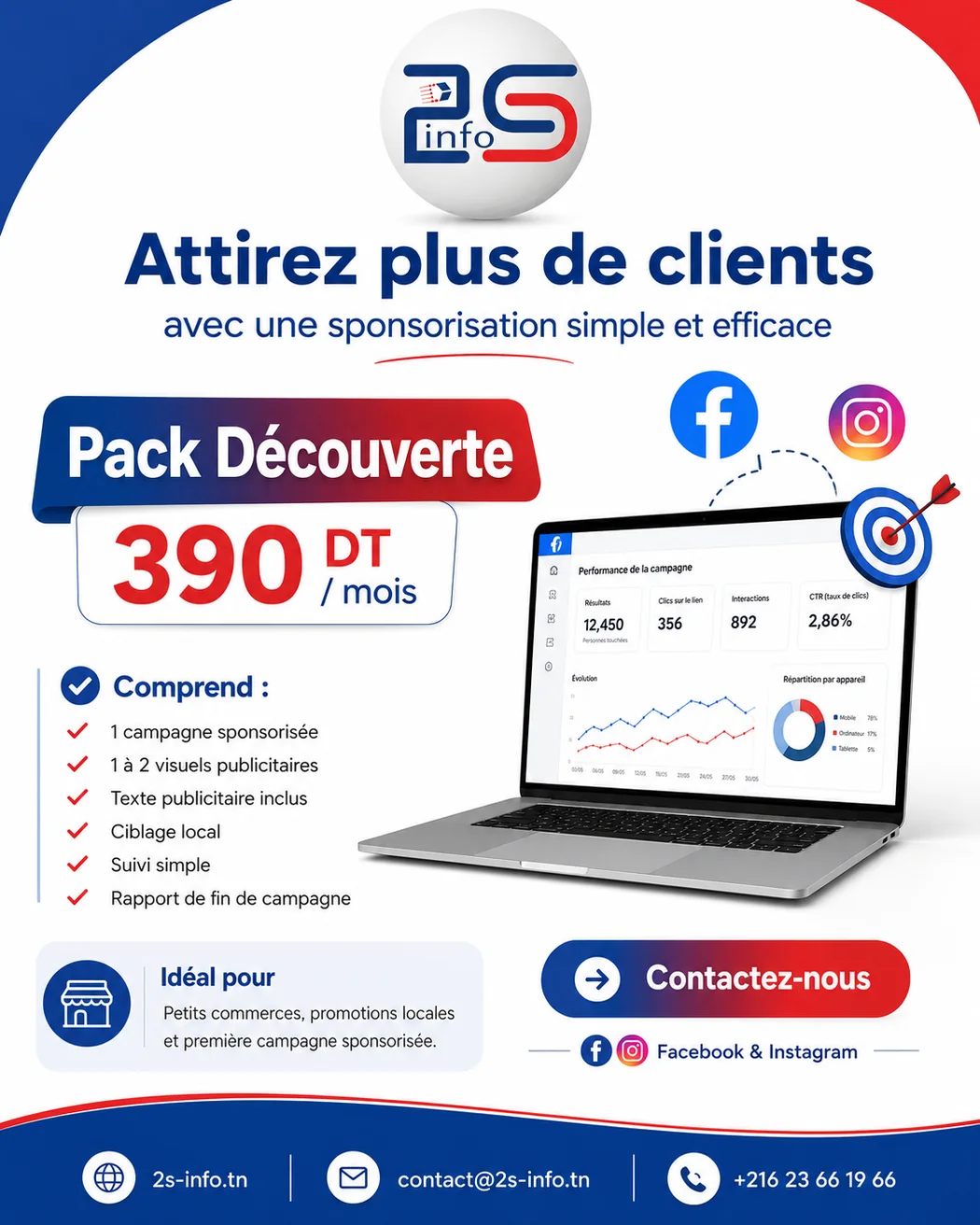 Présentation Sponsorisation Facebook et Instagram 2S-INFO